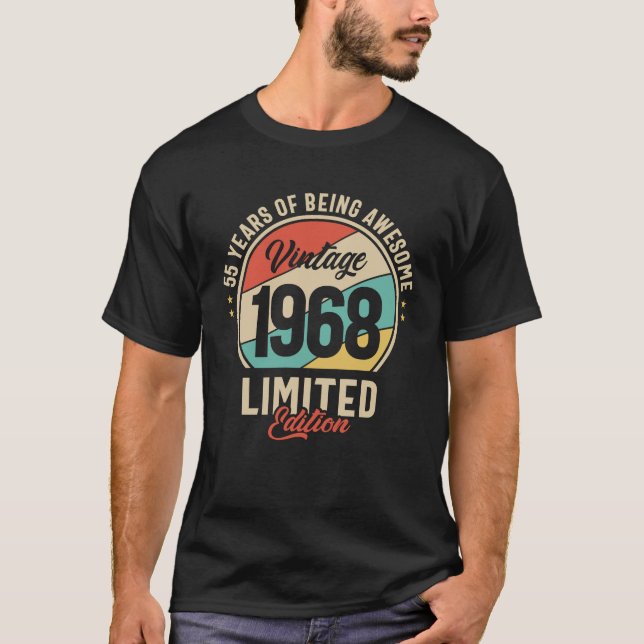 Vintag 1968 - 56. Geburtstag T-Shirt (Vorderseite)