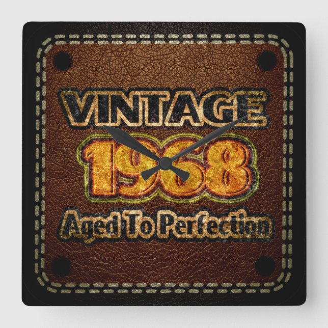 Vintag 1968 - Volljährig Quadratische Wanduhr (Vorderseite)