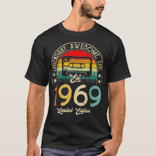 Vintag 1969 Retro Cassette 1969 53. Geburtstag 53 T-Shirt