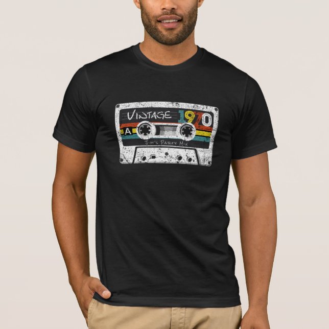 Vintag 1970 Kassette - personalisieren T-Shirt (Vorderseite)