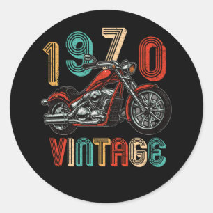 Vintag 1970 Motocross Dirt Bike 52. Geburtstag Runder Aufkleber