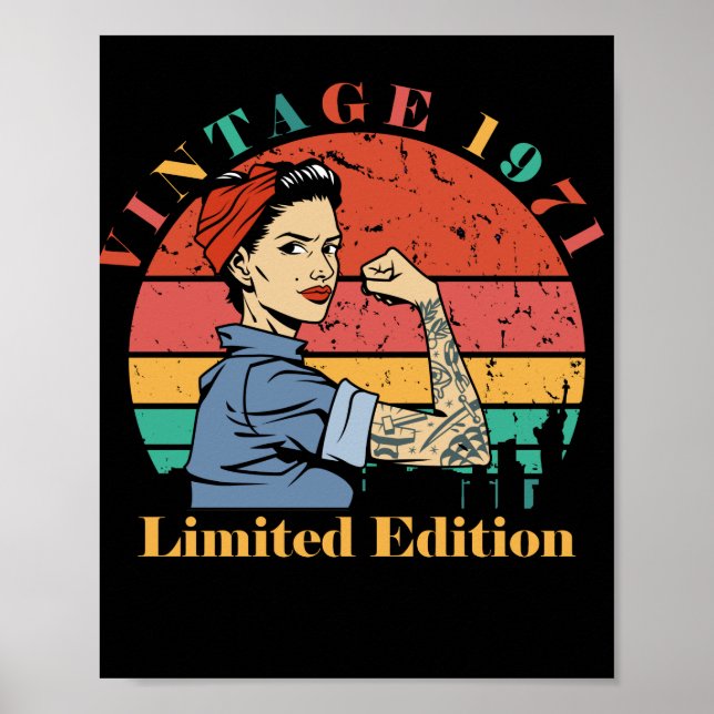 Vintag 1971 Geboren 1971 Poster (Vorne)