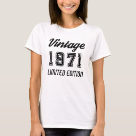 Vintag 1971 Limited Edition Geburtstag T-Shirt