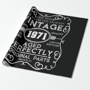 Vintag 1971 Man Myth Legend 50. Geburtstag Geschenkpapier