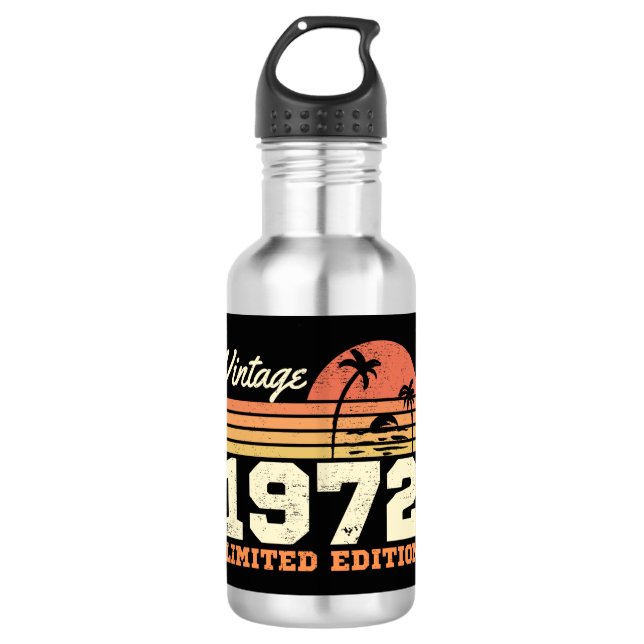 Vintag 1972 52. Geburtstag Edelstahlflasche (Vorderseite)