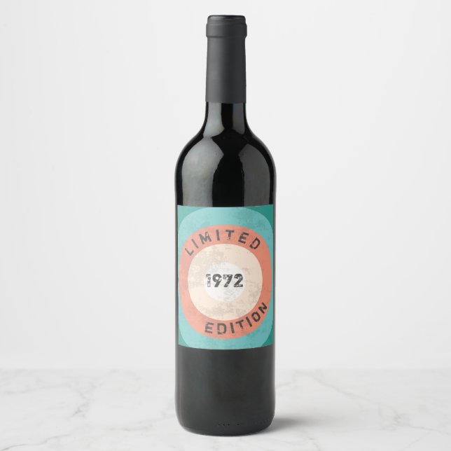 Vintag 1972 Limited Edition 54. Geburtstag Weinetikett (Vorderseite)