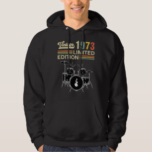 Vintag 1973 Schlagzeug 50. Geburtstagskrümmer Hoodie