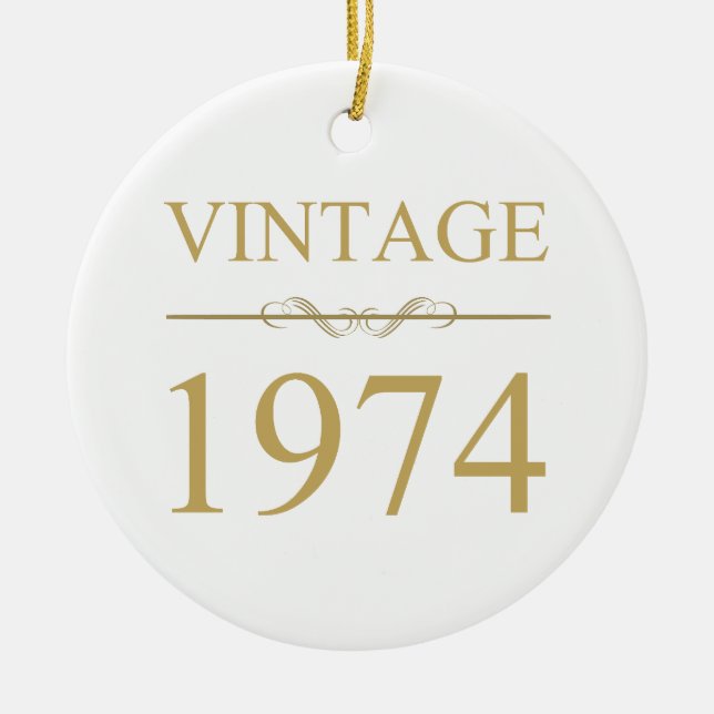Vintag 1974 50. Geburtstag Keramik Ornament (Vorne)