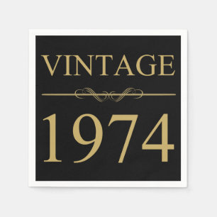 Vintag 1974 50. Geburtstag Serviette