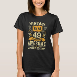 Vintag 1974 Gebildet 1974 49. Geburtstag 49 Jahr T-Shirt
