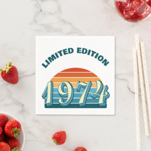Vintag 1974 Geburtstag Napkins 52. Geburtstagspart Serviette
