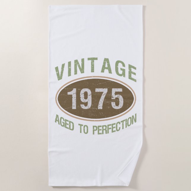 Vintag 1975 50. Geburtstag Strandtuch (Vorderseite)
