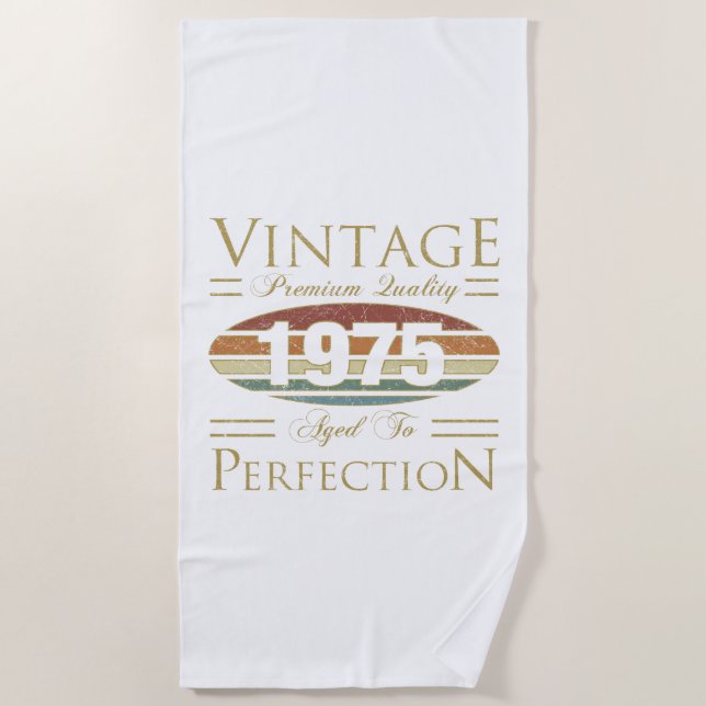 Vintag 1975 50. Geburtstag Strandtuch (Vorderseite)