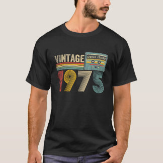 Vintag 1975 Funny 50. Geburtstag Cassette Tape 50 T-Shirt