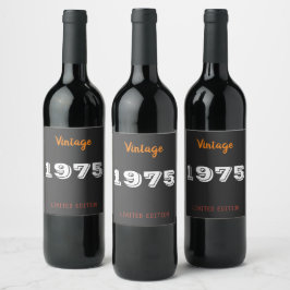 Vintag 1975 limitierte Auflage 50. Geburtstagsgesc Weinetikett