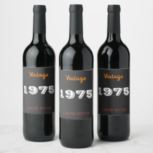 Vintag 1975 limitierte Auflage 50. Geburtstagsgesc Weinetikett