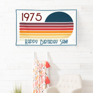 Vintag 1975 Retro Stripe Sun 50. Geburtstag Banner