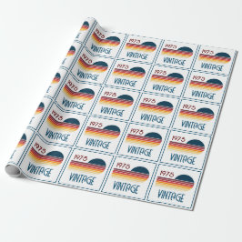 Vintag 1975 Retro Stripe Sun 50. Geburtstag Geschenkpapier