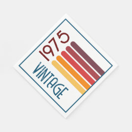 Vintag 1975 Retro Stripe Sun 50. Geburtstag Serviette