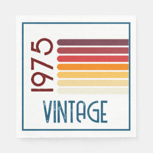 Vintag 1975 Retro Stripe Sun 50. Geburtstag Serviette