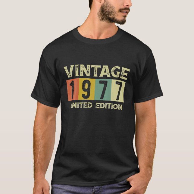 Vintag 1977 Limited Edition 44. Geburtstag T-Shirt (Vorderseite)