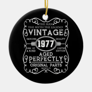 Vintag 1977 Man Myth Legend 44. Geburtstag Keramik Ornament