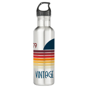 Vintag 1979 Retro Stripe Sun Edelstahlflasche