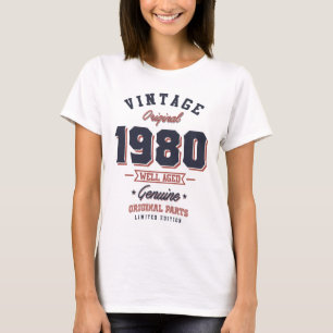 Vintag 1980 Geboren 1980 Retro Geburtstagsgeschenk T-Shirt