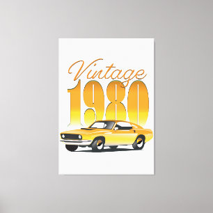 Vintag 1980 Retro-Auto Leinwanddruck