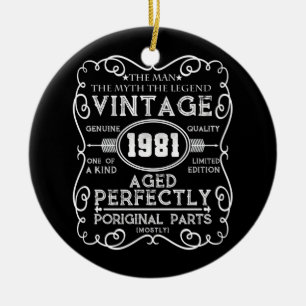 Vintag 1981 Man Myth Legend 40. Geburtstag Keramik Ornament