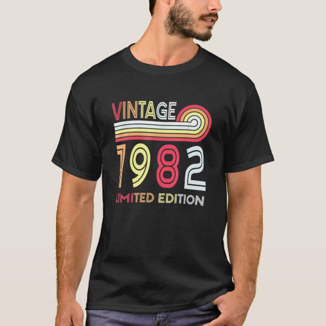 Vintag 1982 Geburt 39 Y T-Shirt (Vorderseite)