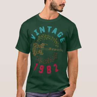 Vintag 1982 Geburtstag Limited Edition Guitar Musi T-Shirt