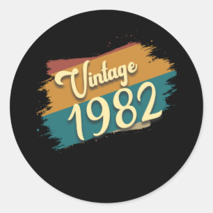 Vintag 1982 runder aufkleber