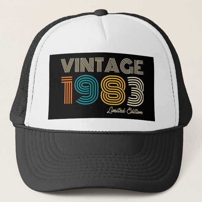 Vintag 1983 Limited Edition 40. Geburtstag Truckerkappe (Vorderseite)