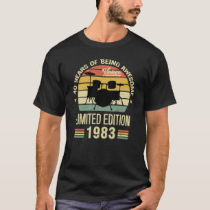 Vintag 1983 Schlagzeug 40. Geburtstagskrümmer T-Shirt