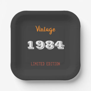 Vintag 1984 limitierte Auflage 42. Geburtstagsgesc Pappteller