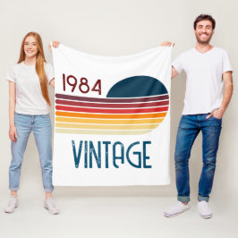 Vintag 1984 Retro Stripe Sun Fleecedecke