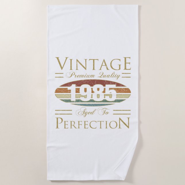 Vintag 1985 40. Geburtstag Strandtuch (Vorderseite)