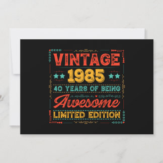 Vintag 1985 Made in 1985 40 th Birthday 40 Years Einladung