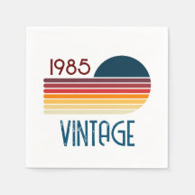 Vintag 1985 Retro Stripe Sun