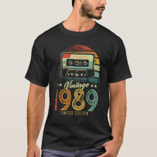 Vintag 1989 Retro Cassette 1989 33. Geburtstag 33. T-Shirt