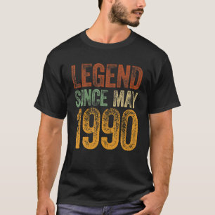 Vintag 1990 Geburtstag Mai Geboren Legende seit 19 T-Shirt