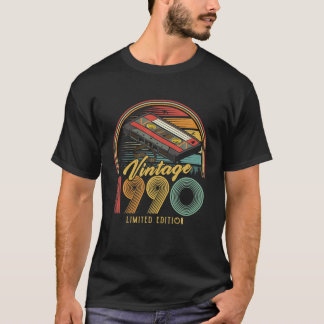 Vintag 1990 Retro Cassette 1990 36. Geburtstag 36 T-Shirt