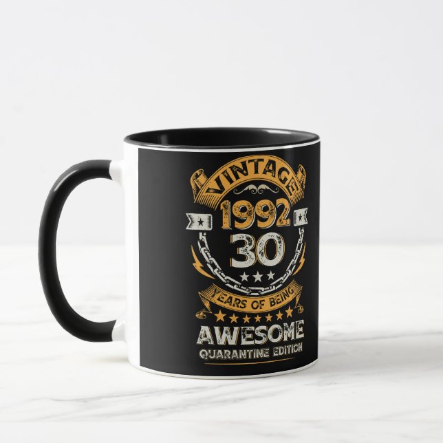 Vintag 1992 30. Geburtstag 30 Jahre alt Tasse (Links)