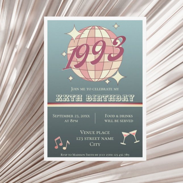 Vintag 1993 29. 30. Party Einladung (Von Creator hochgeladen)