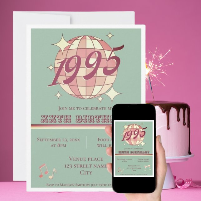 Vintag 1995 29. 30. Party Einladung (Von Creator hochgeladen)