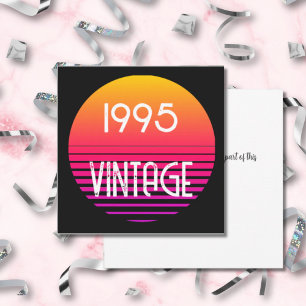 Vintag 1995 Neon Retro Stripe Sun 30. Geburtstag Dankeskarte