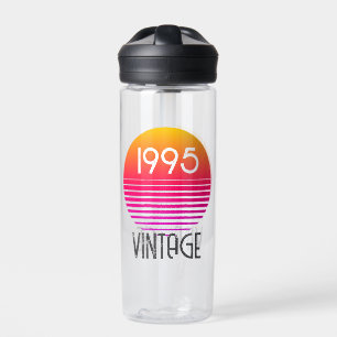Vintag 1995 Neon Retro Stripe Sun 30. Geburtstag Trinkflasche