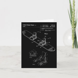 Vintag 1995 Snowboard Patent Print Karte