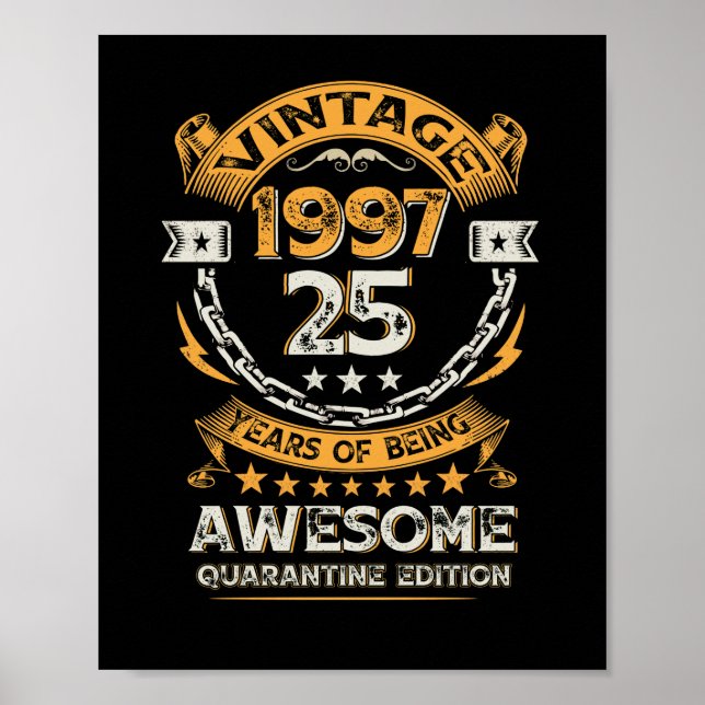 Vintag 1997 25. Geburtstag 25 Jahre alt Poster (Vorne)